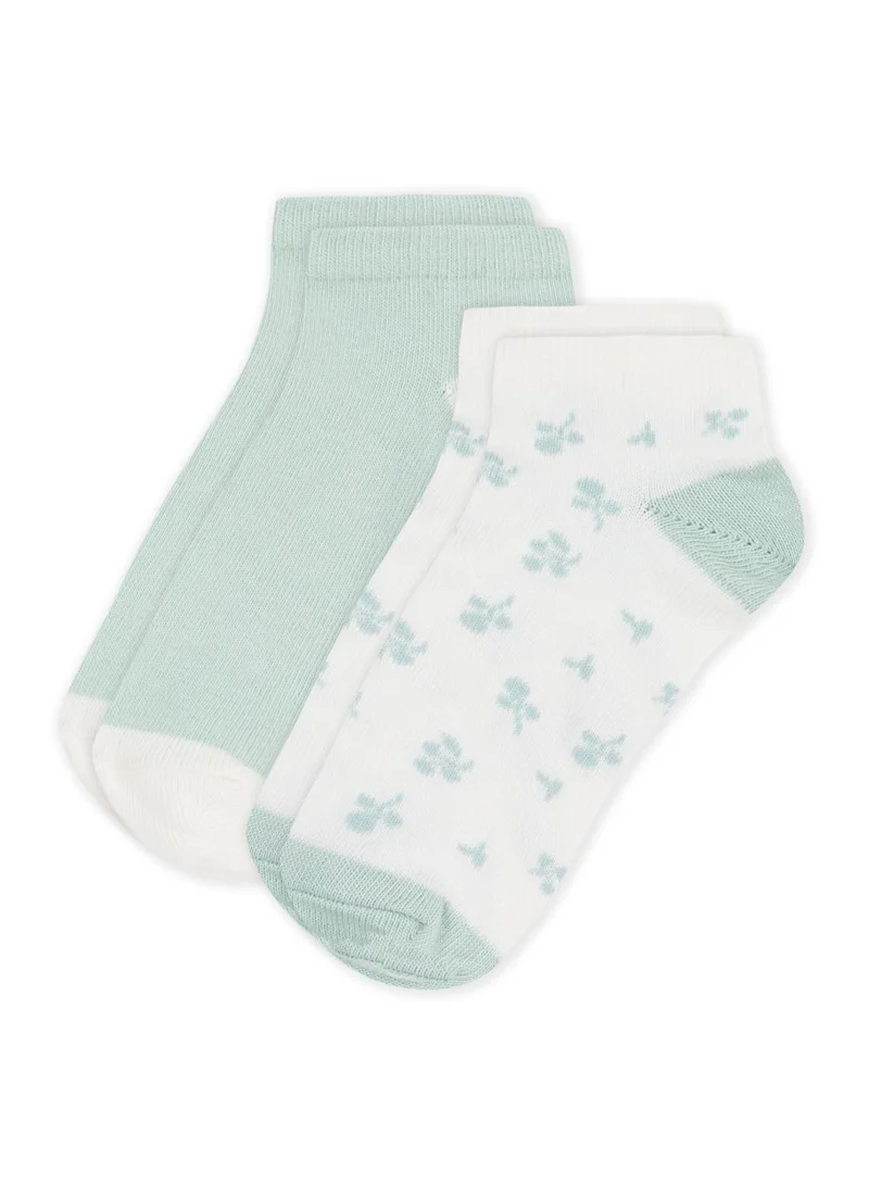 بيتي باتو Little girls' flower-print cotton socks - 2-Pack